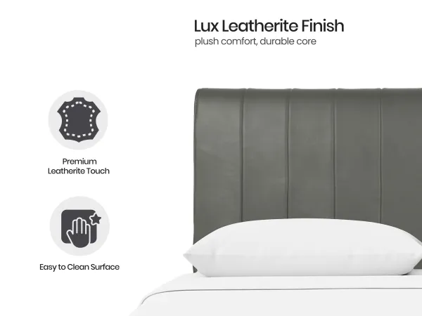 Regal Queen Bed with Grey Leatherite